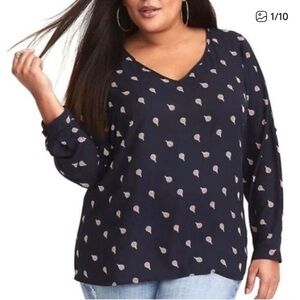 Navy Blue hot air balloon print Printed blouse